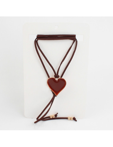 Collar de Gamuza Colored Heart
