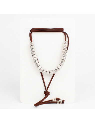 Collar de Gamuza Bohemme Silver