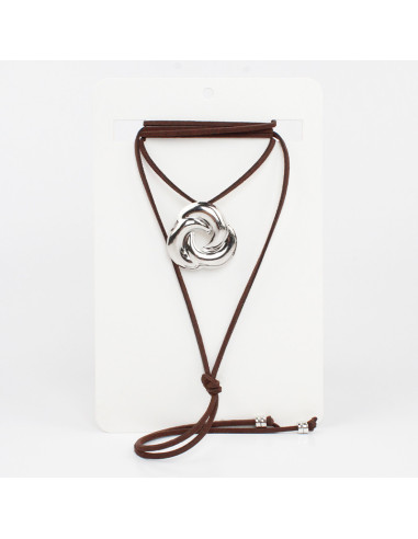 Collar de Gamuza Spiral Silver