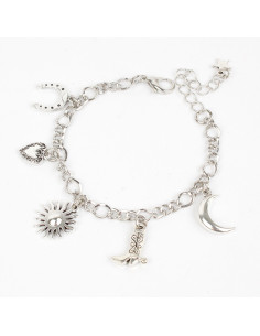 Pulsera Multicharms Silver Cowgirl