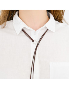 Collar Corbatero de Gamuza Double Circle