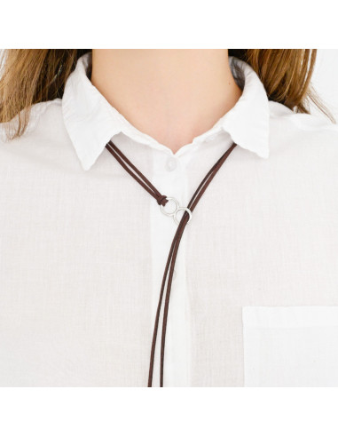 Collar Corbatero de Gamuza Double Circle