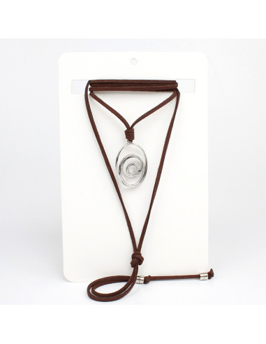 Collar de Gamuza Silver Spiral