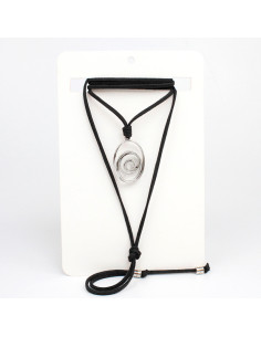Collar de Gamuza Silver Spiral