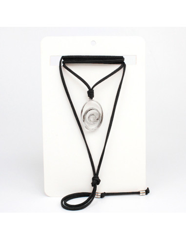 Collar de Gamuza Silver Spiral