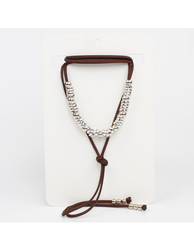 Collar de Gamuza Silver Secuence