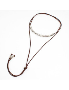 Collar de Gamuza Silver Secuence