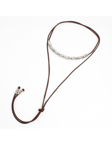 Collar de Gamuza Silver Secuence