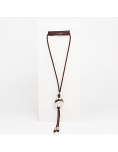 Collar Corbatero de Gamuza Silver Stone