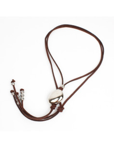 Collar Corbatero de Gamuza Silver Stone
