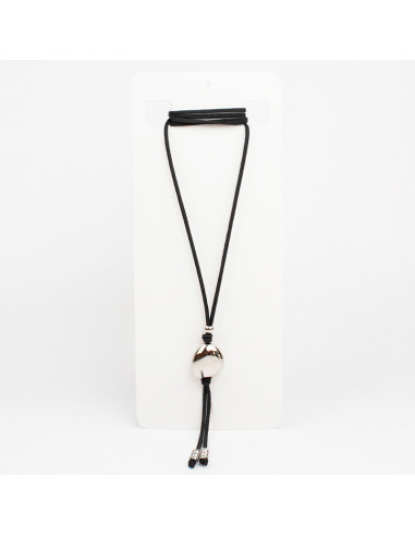 Collar Corbatero de Gamuza Silver Stone