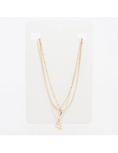 Collar de Cadenas Moon Sun Gold