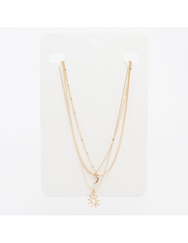 Collar de Cadenas Moon Sun Gold
