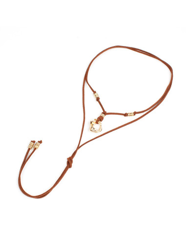 Collar de Gamuza Golden Twist