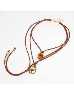 Collar Corbatero de Gamuza Gold Suede