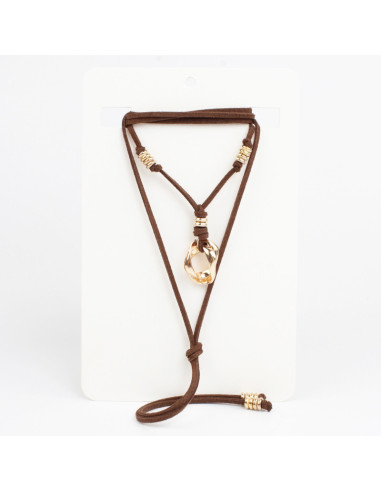 Collar de Gamuza Golden Twist
