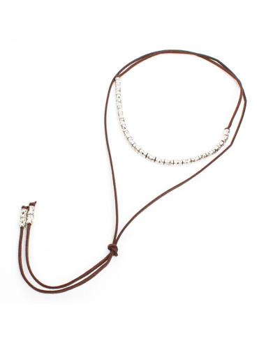 Collar de Gamuza Silver Boho
