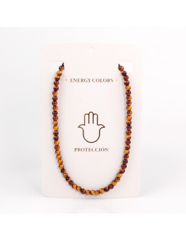 Collar de Cuentas de Vidrio - Tigers Eye