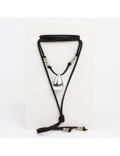 Collar de Gamuza Silver Drop
