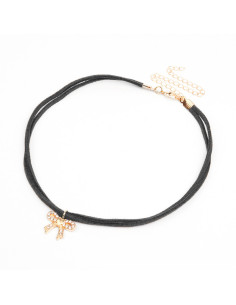 Choker de Gamuza Shiny Bow