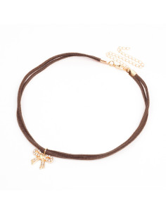 Choker de Gamuza Shiny Bow