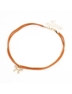 Choker de Gamuza Shiny Bow