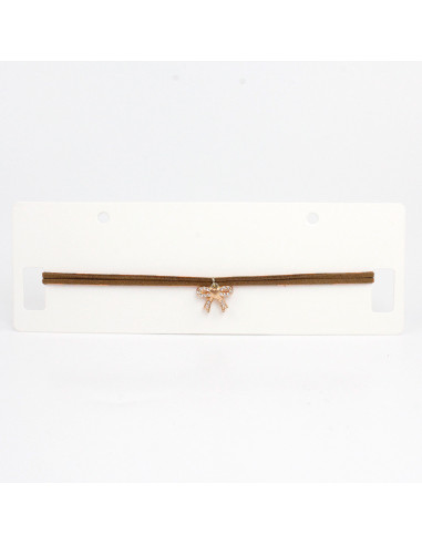 Choker de Gamuza Shiny Bow