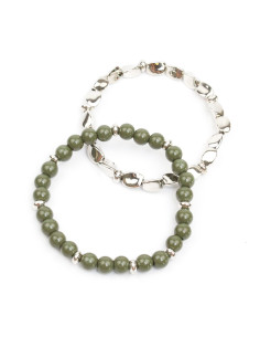 Set dePulseras Organic Silver