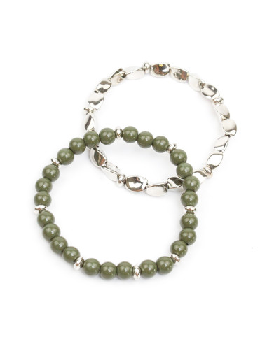 Set dePulseras Organic Silver