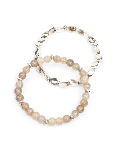Set dePulseras Organic Silver