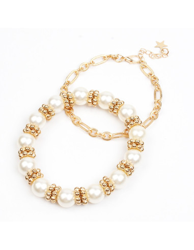 Set de Pulseras Golden Pearl