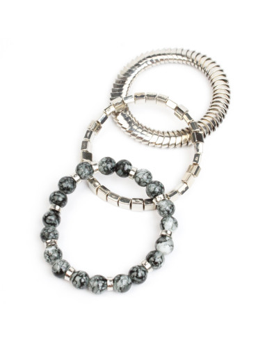 Set de Pulseras Silver New Set