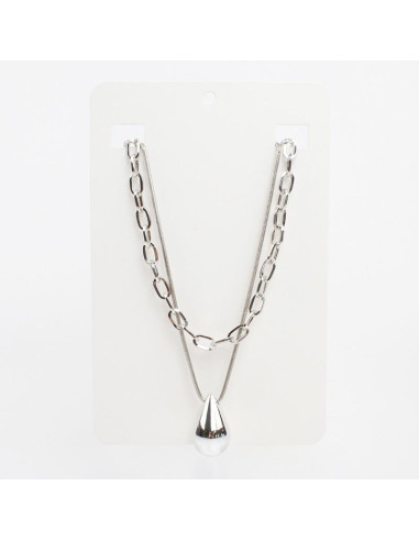Collar de Cadenas Silver Drop