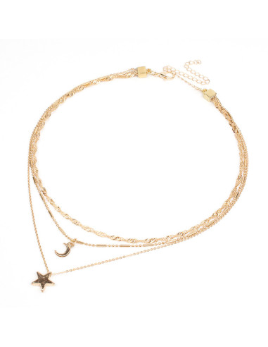 Collar de Cadenas Gold Charms
