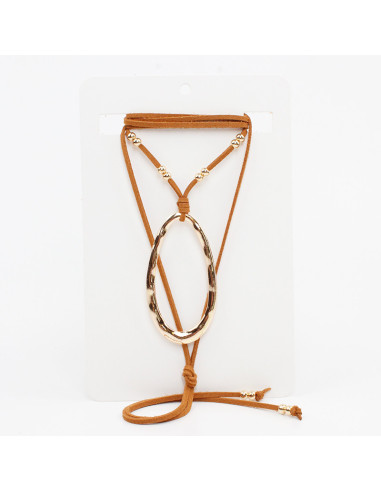 Collar de Gamuza Oval Gold