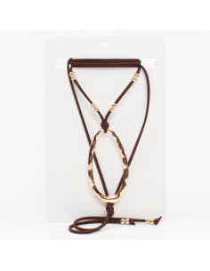 Collar de Gamuza Oval Gold