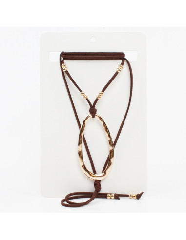 Collar de Gamuza Oval Gold