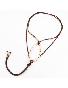 Collar de Gamuza Oval Gold