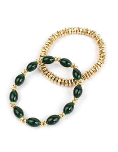 Set de Pulseras Oval Glass Gold