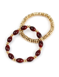 Set de Pulseras Oval Glass Gold