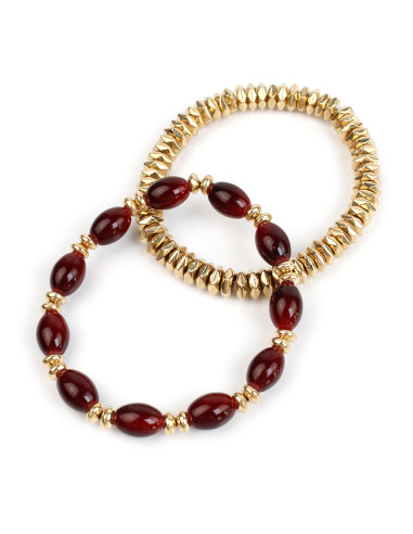 Set de Pulseras Oval Glass Gold