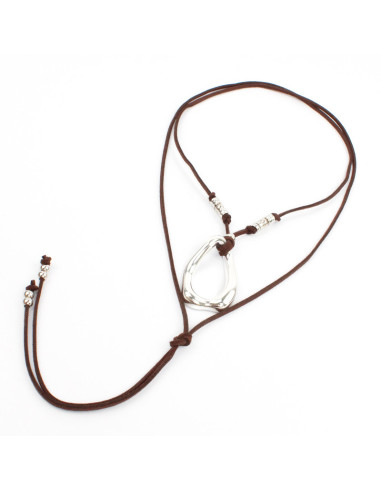 Collar de Gamuza Silver Twist