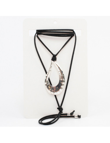 Collar de Gamuza Silver Feather
