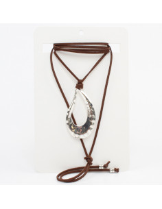 Collar de Gamuza Silver Feather