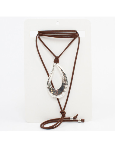 Collar de Gamuza Silver Feather