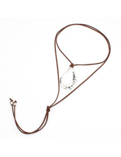 Collar de Gamuza Silver Feather