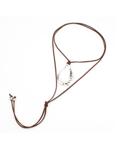Collar de Gamuza Silver Feather