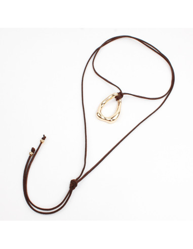 Collar de Gamuza Golden Twist