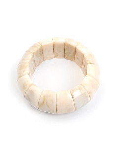 Pulsera Elástica White Marble