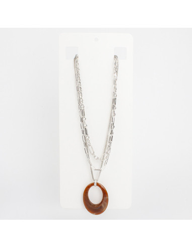 Collar de Cadena Marbled Oval